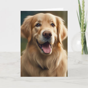 Carte Golden Retriever Portrait Chien Blank Salutation