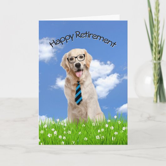 Carte Golden Retriever Pour La Retraite (Devant)