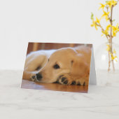 Carte Golden Retriever Puppy Blank à l'intérieur (Fleur jaune)