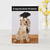 Carte Golden Retriever Puppy graduation (Fleur jaune)