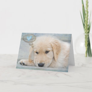 Carte Golden Retriever Puppy pense à vous