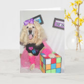 Carte Golden Retriever Rad 80s Anniversaire (Fleur jaune)