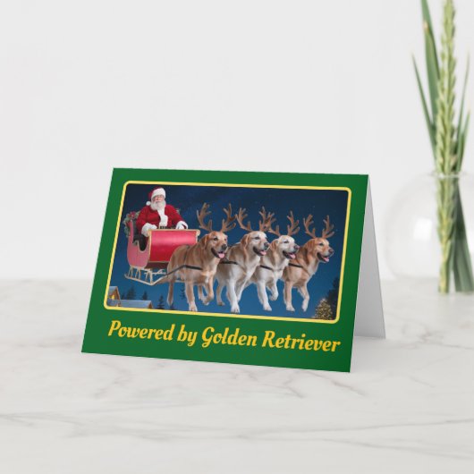 Carte Golden Retriever Reindee (Devant)