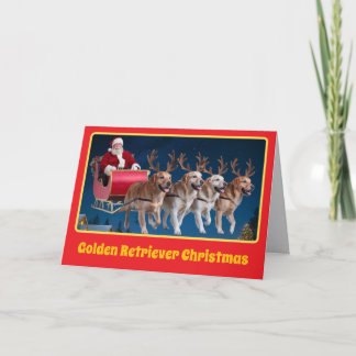 Carte Golden Retriever Reindee
