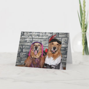 Carte Golden retriever Romeo et anniversaire de Juliet