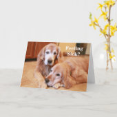 Carte Golden Retriever se sent malade obtenir bien (Fleur jaune)