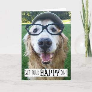 Carte Golden Retriever Soyez heureux sur