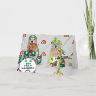 Carte Golden Retriever St. Patrick’s Day Shamrockers