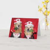 Carte Golden Retriever Tuxedo Suit Valentine (Fleur jaune)