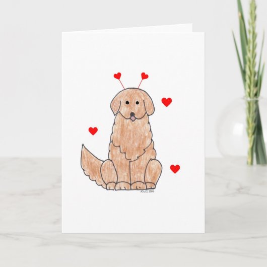 Carte Golden Retriever Valentine Ears (Devant)