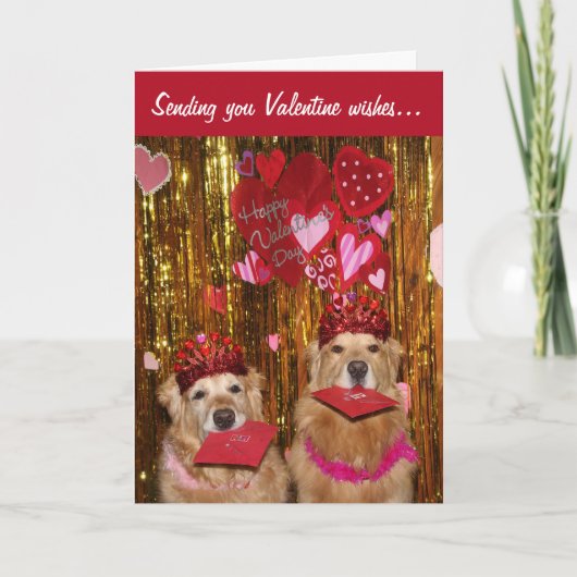 Carte Golden Retriever Valentine Wings (Devant)
