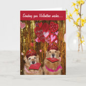 Carte Golden Retriever Valentine Wings (Fleur jaune)