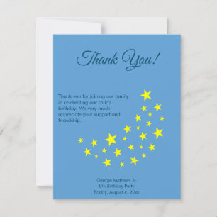 Carte Golden Starry Moon, Picton Blue Birthday Merci