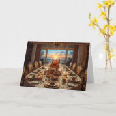 Carte 🌅 Golden Sunset Gathering – Thanksgiving Card (Fleur jaune)