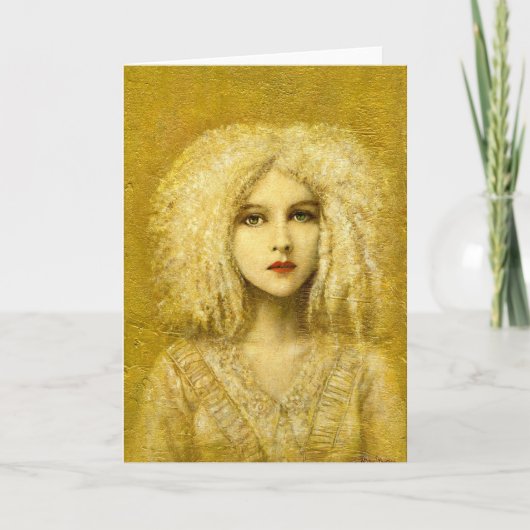 Carte Golden Victorian Gothic Girl Greming Card (Devant)