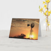 Carte Golden Windmill Sunset CARD D'ANNIVERSAIRE (Fleur jaune)