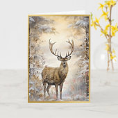 Carte Golden Woodland Elk Beauté (Fleur jaune)