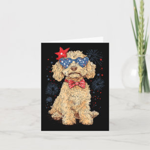 Carte Goldendoodle 4 juillet Patriotique Golden Doodle D