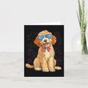 Carte Goldendoodle 4 juillet Patriotique Golden Doodle D