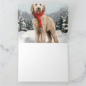 Carte Goldendoodle Chien dans Noël de neige (Intérieur)