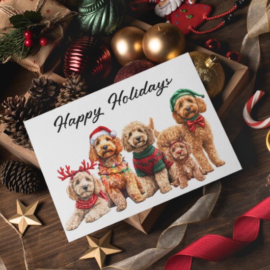 Carte Goldendoodle Chien Noël