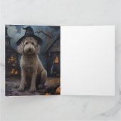 Carte Goldendoodle Citrouille Halloween effrayant (Intérieur)