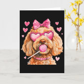 Carte Goldendoodle Coquette Bow Saint-Valentin Raglan By (Fleur jaune)