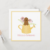 Carte Goldendoodle Dans L'Arrosage Can Jaune (Devant/Arrière en situation)