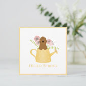Carte Goldendoodle Dans L'Arrosage Can Jaune (Debout devant)