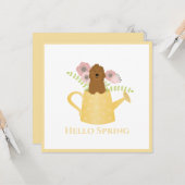 Carte Goldendoodle Dans L'Arrosage Can Jaune (Devant/Arrière en situation)