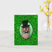 Carte Goldendoodle de St. Patrick (Fleur jaune)
