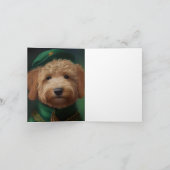 Carte Goldendoodle en robe de la Saint-Patrick (Intérieur)