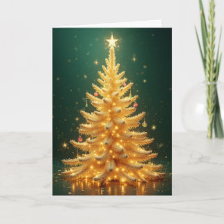 Carte Goldener Weihnachtsbaum mit Ornamenten
