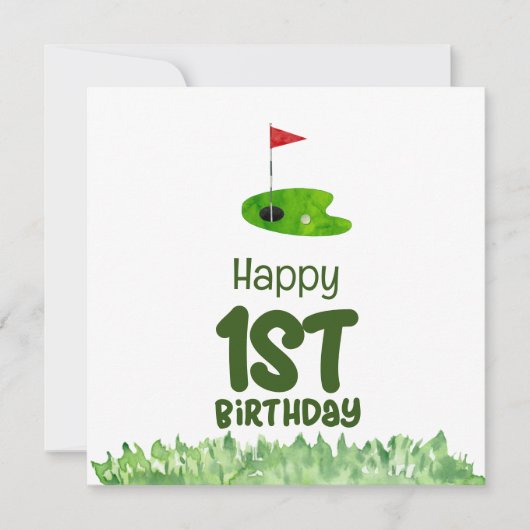 Carte Golf 1er anniversaire golfeur d'un an (Devant)