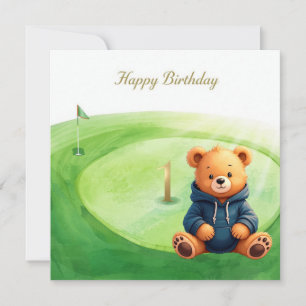 Carte Golf 1er anniversaire golfeur d'un an