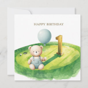Carte Golf 1er anniversaire golfeur d'un an