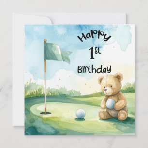 Carte Golf 1er anniversaire golfeur d'un an