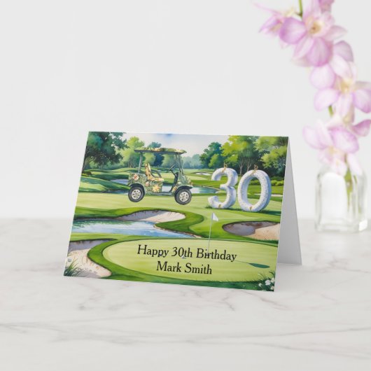 Carte Golf 30e anniversaire sur terrain de golf (Orchidée)