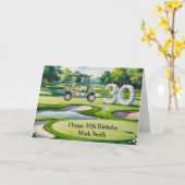 Carte Golf 30e anniversaire sur terrain de golf (Fleur jaune)