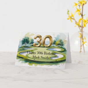 Carte Golf 30e anniversaire sur terrain de golf