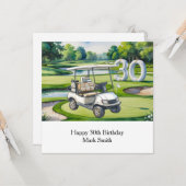Carte Golf 30e anniversaire sur terrain de golf (Devant/Arrière en situation)