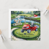 Carte Golf 30e anniversaire sur terrain de golf (Devant/Arrière en situation)
