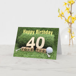 Carte Golf 40e anniversaire avec numéro et balle de golf