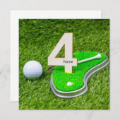 Carte Golf 4ème anniversaire (Devant / Derrière)