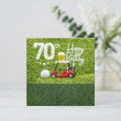 Carte Golf 70e anniversaire avec voiturette de golf pour (Debout devant)