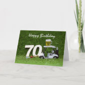 Carte Golf 70e fête d'anniversaire avec de la bière en c (Devant)