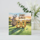 Carte Golf 80th Birthday with golf ball for golfer (Debout devant)
