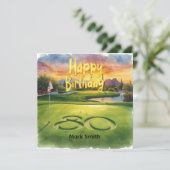 Carte Golf 80th Birthday with golf ball for golfer (Debout devant)