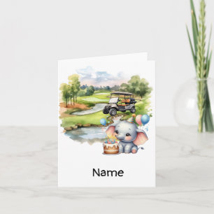 Carte Golf Anniversaire avec voiturette de golf