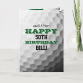 Carte Golf Ball Ajouter votre nom et année Anniversaire (Devant)